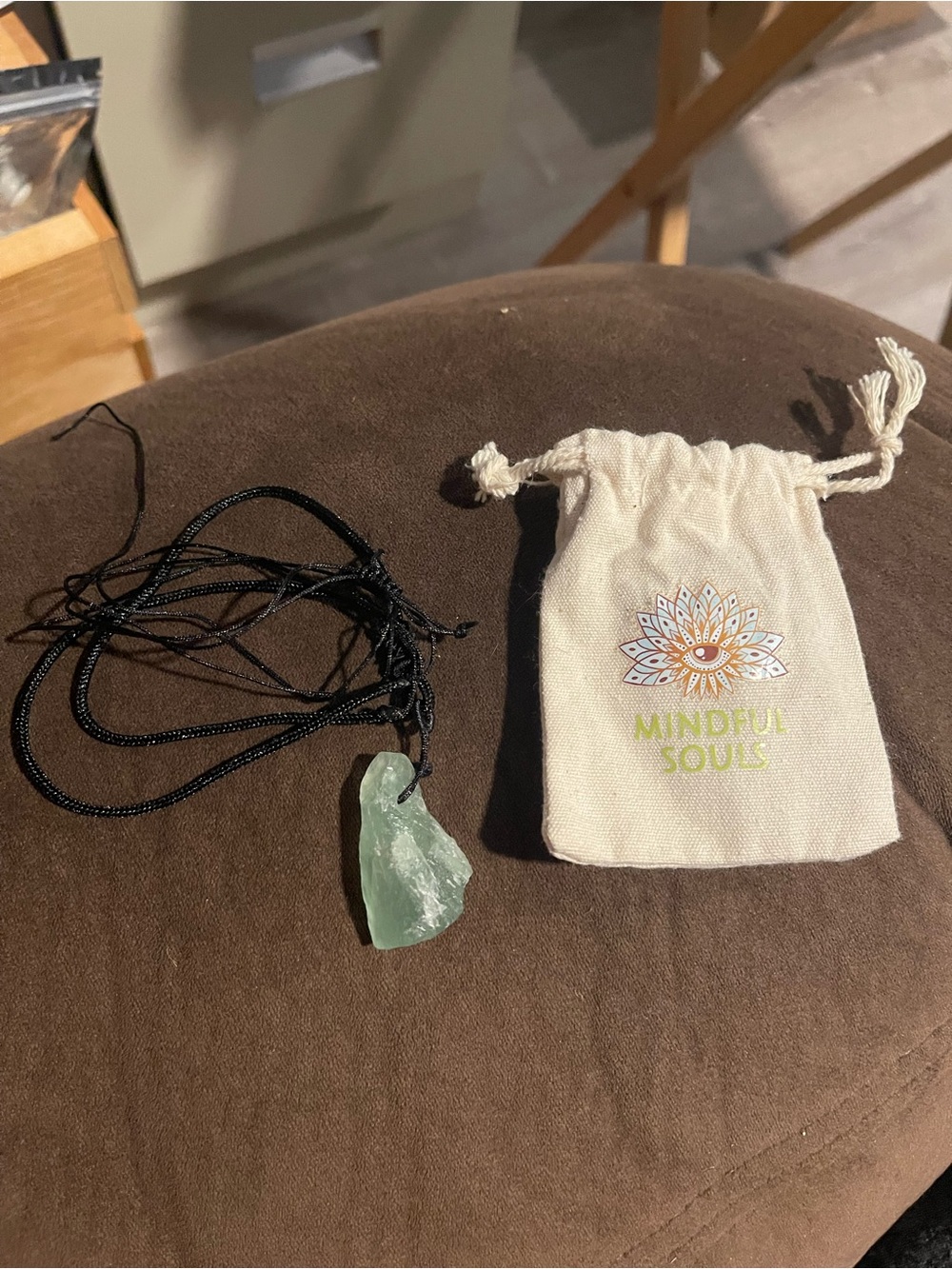 Raw Green Fluorite necklace